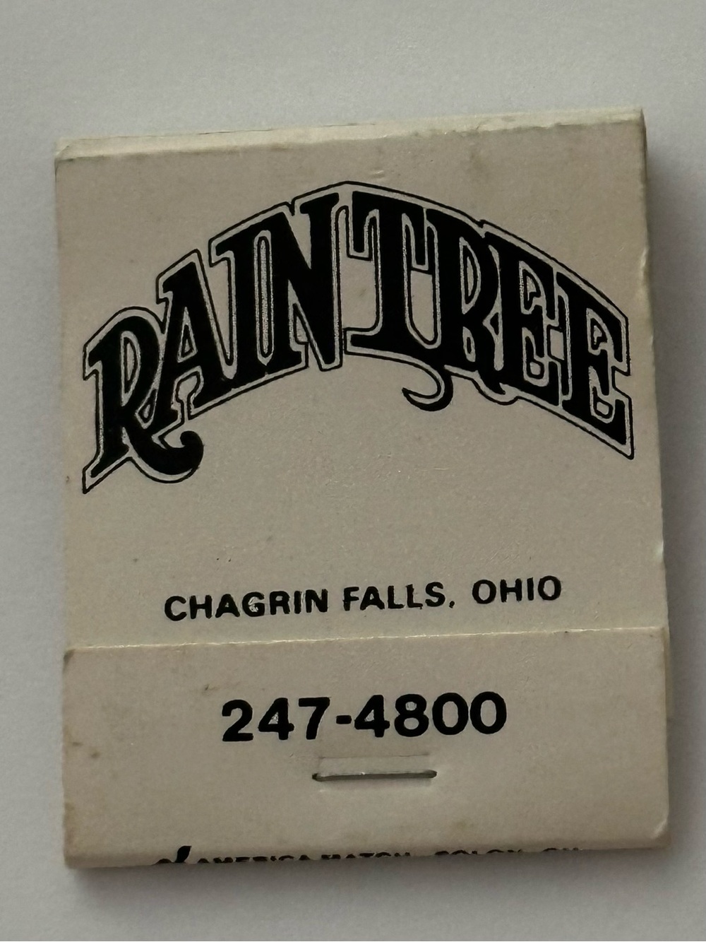 Vintage Matchbook Raintree Chagrin Falls OH Ohio Nighttown Cleveland Heights